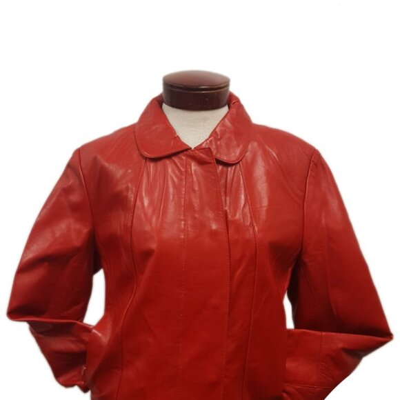 Women’s Soft Leather Single Overlap Lapel Short Exclusive Jacket 7 Color's - Picture 10 of 14